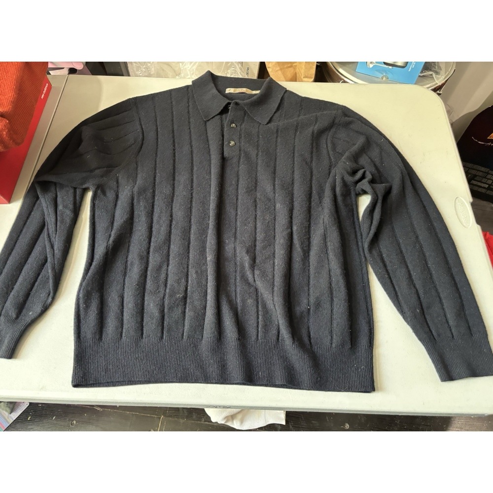 Raffi Mens Polo LS, Cashmere Made In Italy XL‎